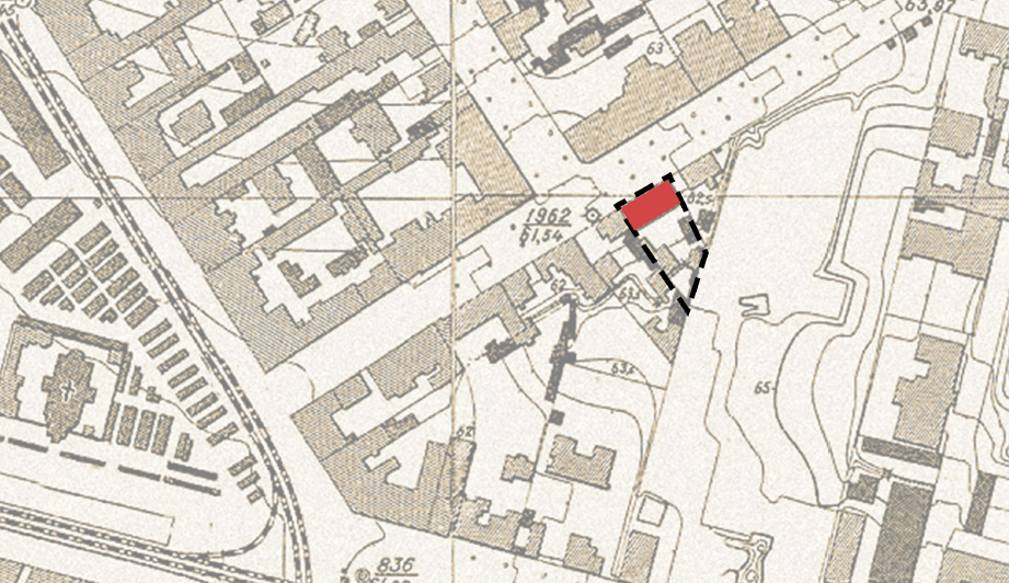 Територія садиби на мапі 1925 року