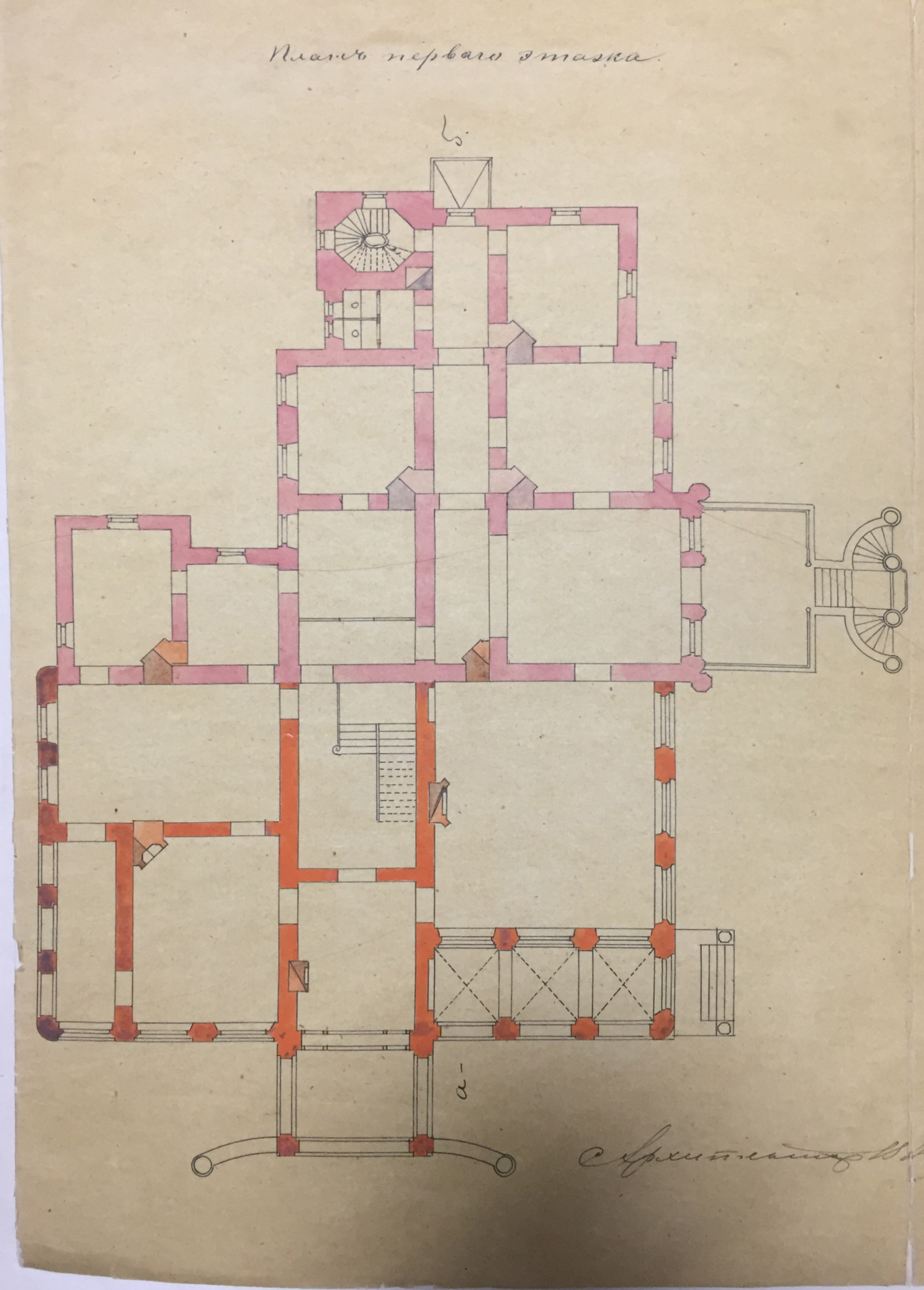 План першого поверху по проекту перебудови барона Штайнгеля