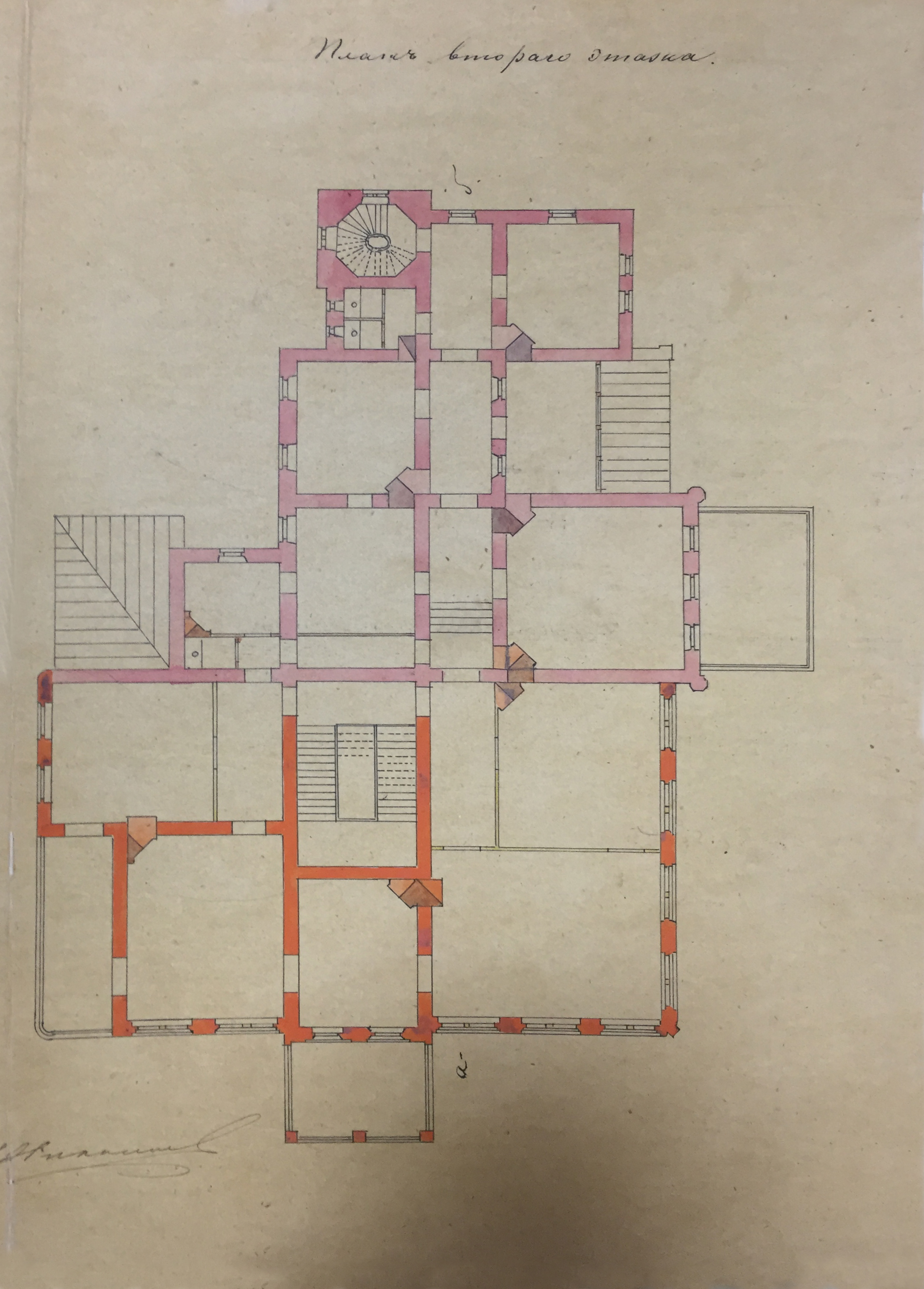 План другого поверху по проекту перебудови барона Штайнгеля