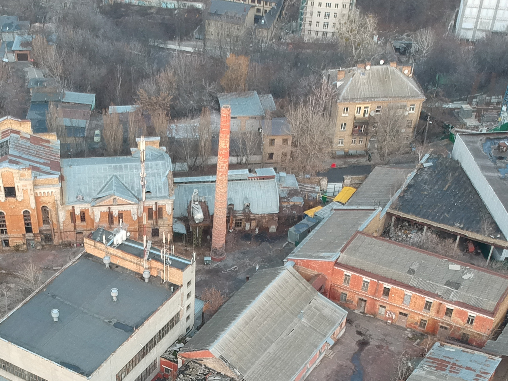 Південно-західний фасад котельної з пташиного польоту